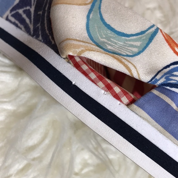 Coach Tammie Wedges Womens 7 1/2M  A8018 Open Toe Ribbon Tie Strap - Picture 10 of 11